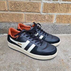 Gola GrandSlam Classic Black White Leather Sneakers Mens 10